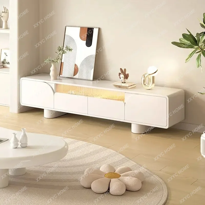 

Floor TV Cabinet and Tea Table Combination Small Apartment Modern Style Living Room Floor Cabinet