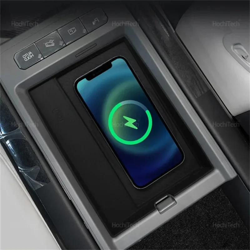 ل 2024-25 كيا EV9 سيليكون سيارة التحكم المركزي لوحة شحن لاسلكية الهاتف عدم الانزلاق شاحن سريع حصيرة الداخلية اكسسوارات السيارات