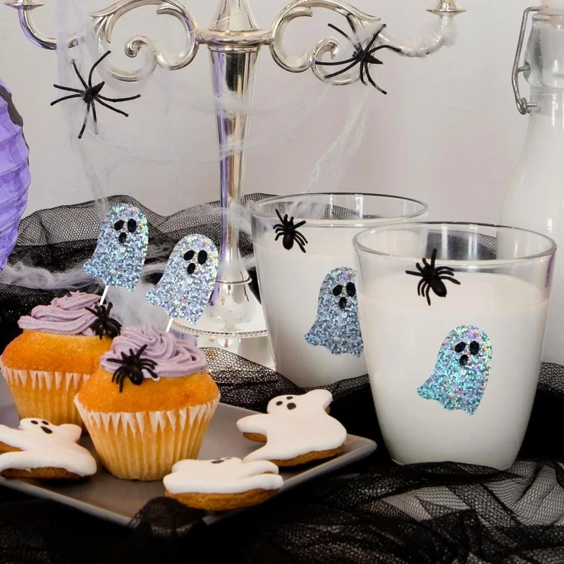 500 Stück Halloween-Fledermaus-Aufkleber-Rolle, Laser-Schwarze Fledermäuse, Wasserfeste Glitzer-Selbstklebende Aufkleber für Halloween-Scrapbook-Partydekoration – Detail 19