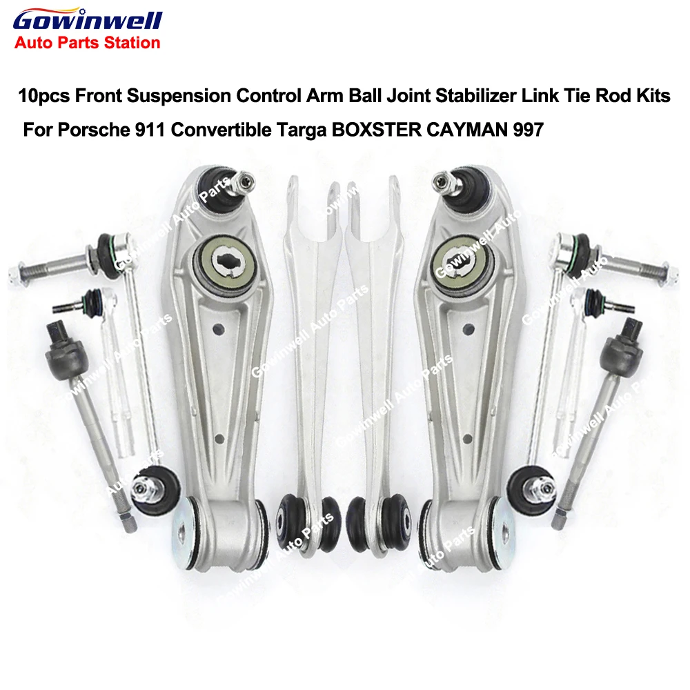 

10 шт., рычаг управления передней подвеской, стабилизатор, тяга для Porsche 911, кабриолет BOXSTER CAYMAN 997 987 99134105302