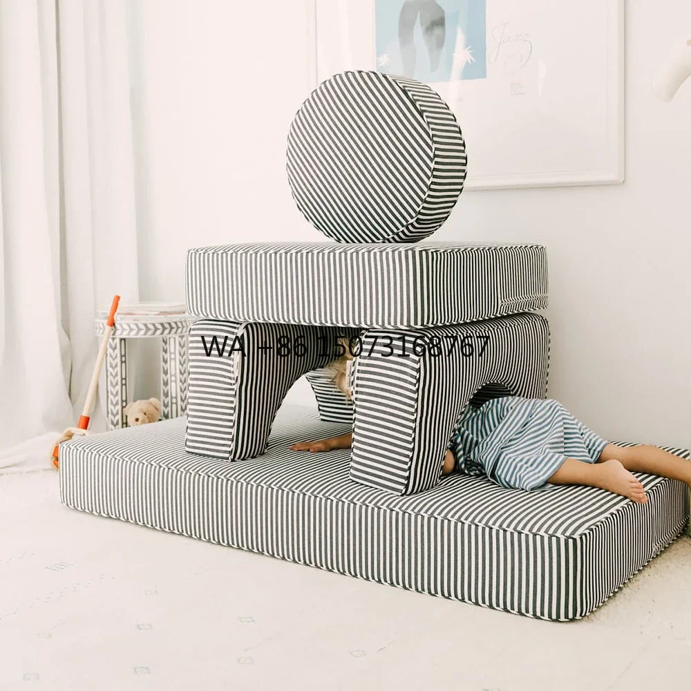 

Hot Sale 5 Pcs the Castle Design Kids Play Couch for Playroom Crawling and Sliding Baby Couch Kids Play Sofa