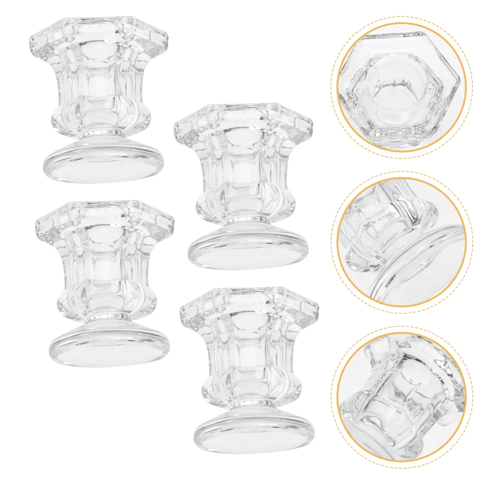 

4Pcs Glass Holder Unique Wedding Party Decor Stand Desktop Home Ornament Glass Candlestick Unique Candlestick