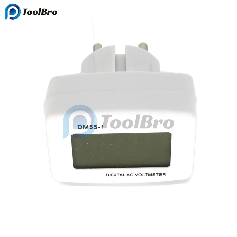 DM55-1 LED Digital Voltmeter AC 110V 220V Voltage Tester Meter EU US Plug Socket Wall Flat Volt Meter Detector Monitor for Home