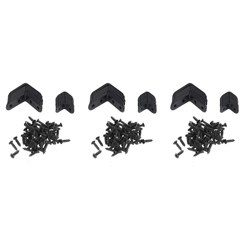 

60 Pcs Black L Brackets 90 Degree Angle Joint Bracket Fastener For Wood Chair Bookshelf Board (30Pcs-40Mm/30Pcs-20Mm)