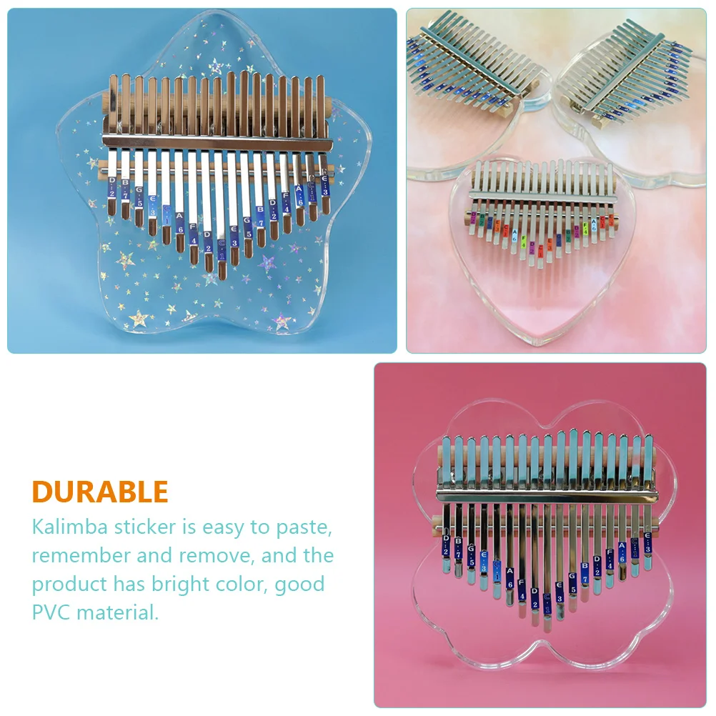 

5pcs Kalimba Stickers Piano Thumb Keyboard Decal for Beginners Residue-Free PVC Material Scale Note Accessories Gift