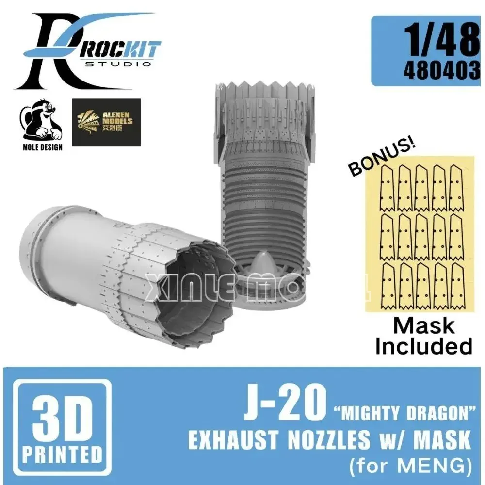 

Alexen Models RocKit 3D Printing 480403 1/48 J-20 Expansion Tail Spray ，for Trumpeter MENG Model Kit DIY Accessories