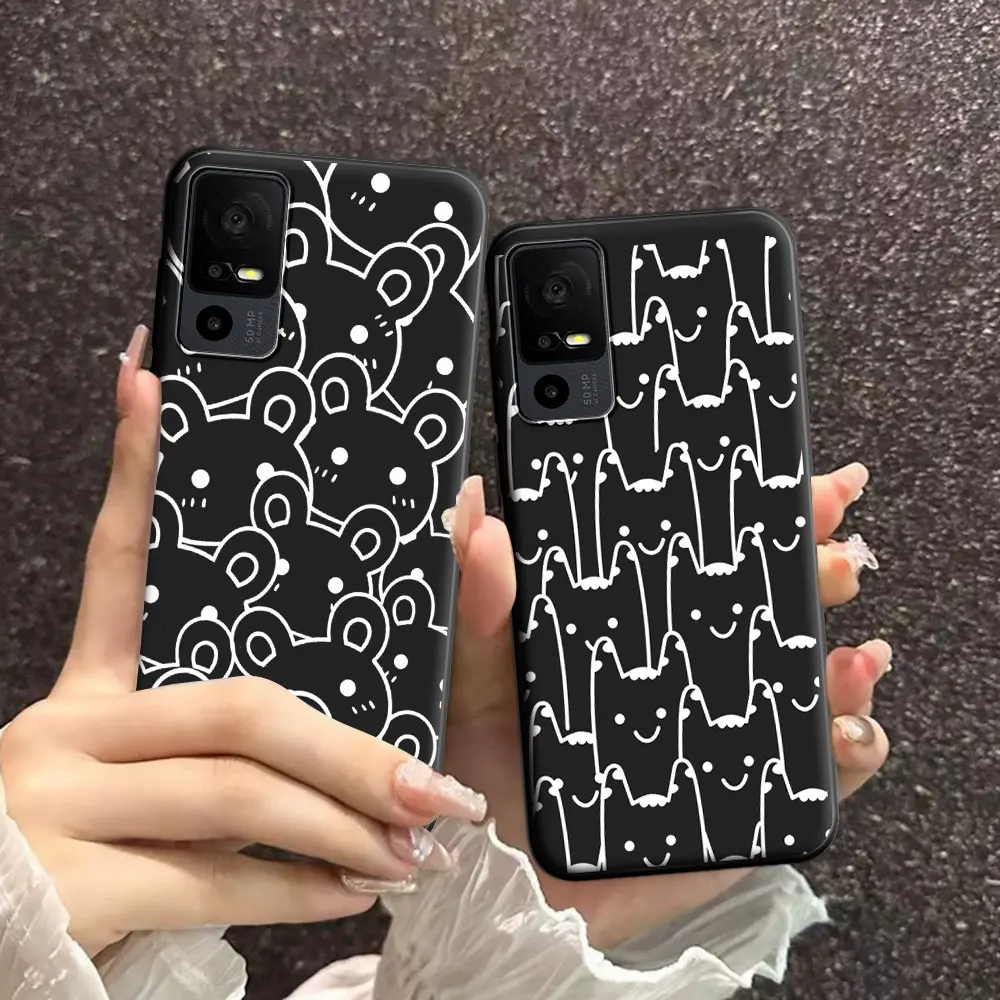 For TCL 40 SE 40R 40X 5G 40 XL Case Floral Soft Silicone TPU Phone Case For TCL 40 XE 5G tcl40 T T608DL Cool Back Cover Fundas