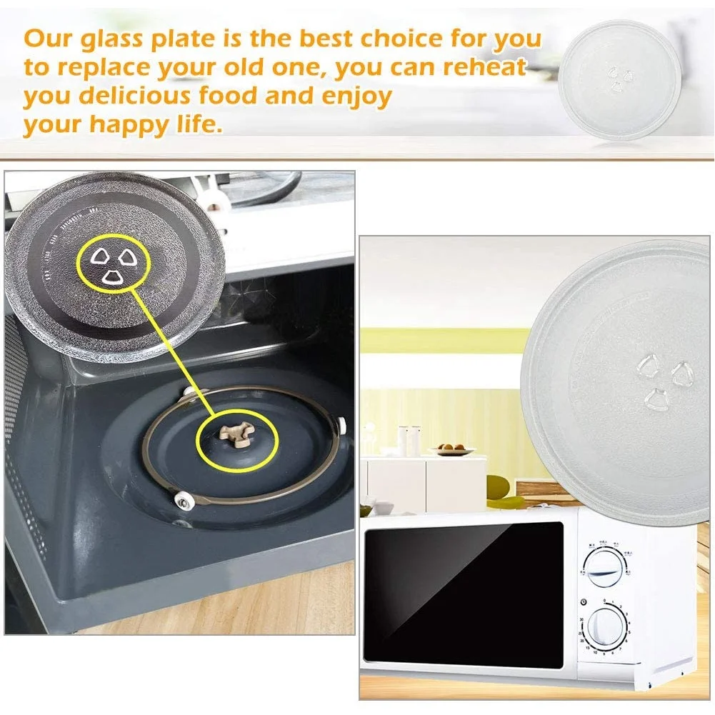 ABLK Microwave Plate Spare Microwave Dish Durable Universal Microwave Turntable Glass Plate Round Replacement Plate