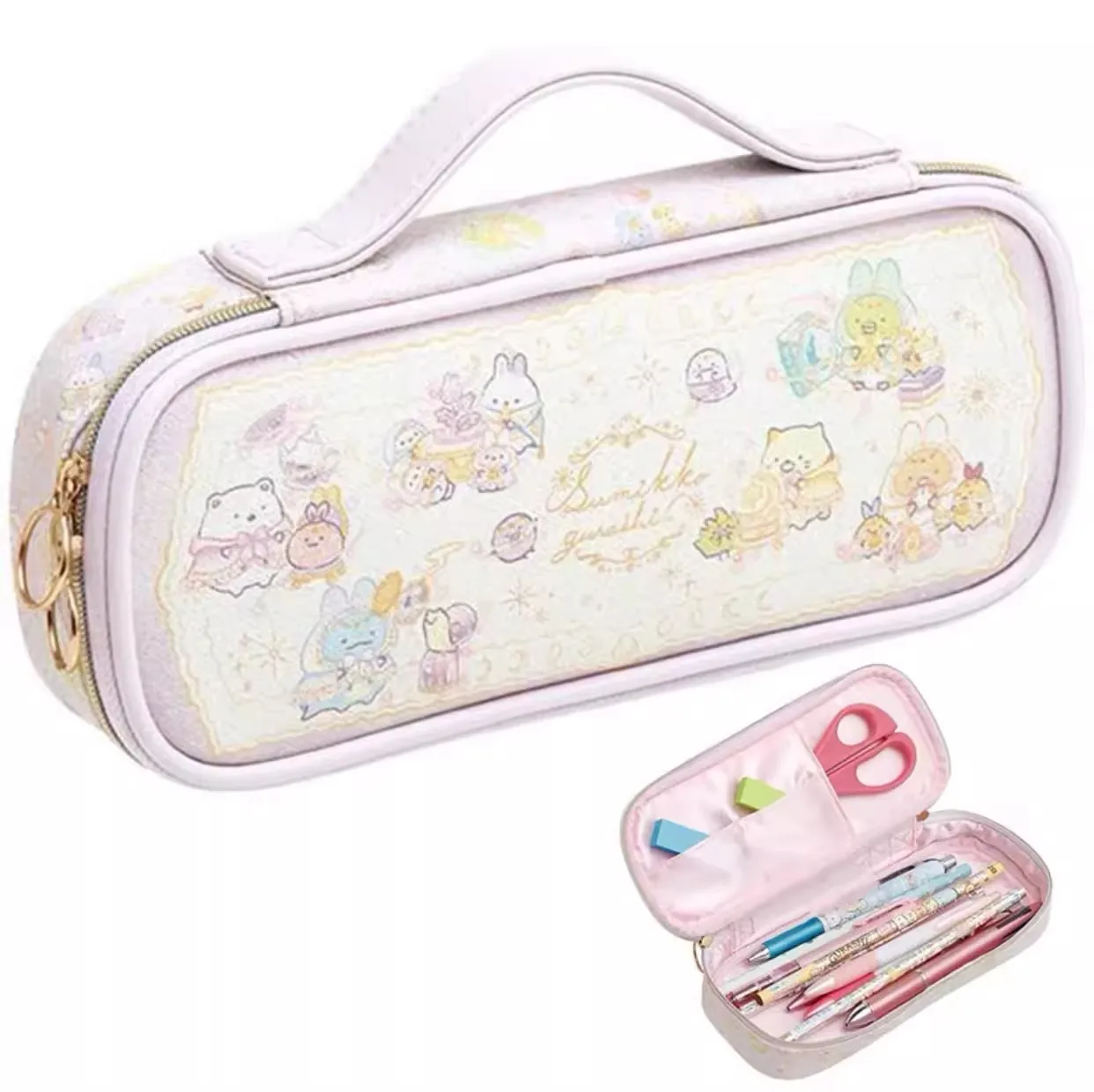 New Kawaii Sumikkogurashi Girls Kids PU Make up Cosmetic Bags Pencil Bags Case For Children