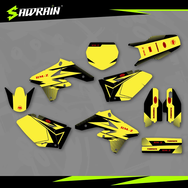 

Sawrain Motorcycle Graphics Backgrounds Decal Stickers Kits for SUZUKI 07-09RMZ250