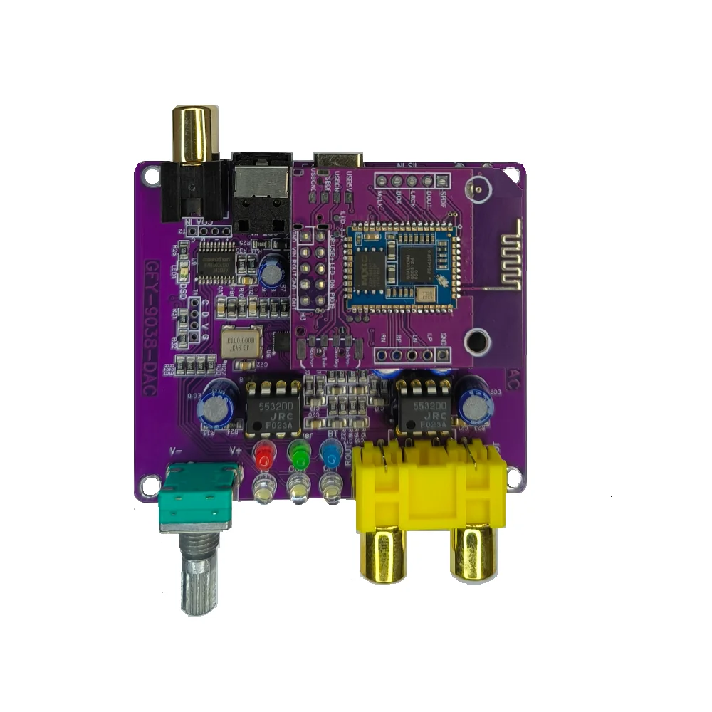 ES9038 decoding IIS coaxial fiber input switching car Bluetooth receiver QCC5125 QCC3084