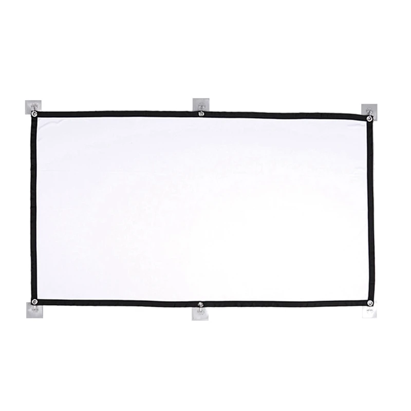 Top-150 Inch Portable Projector Screen 16:9 Simple Projector Curtain High Density Soft Projection Screen For Home Office