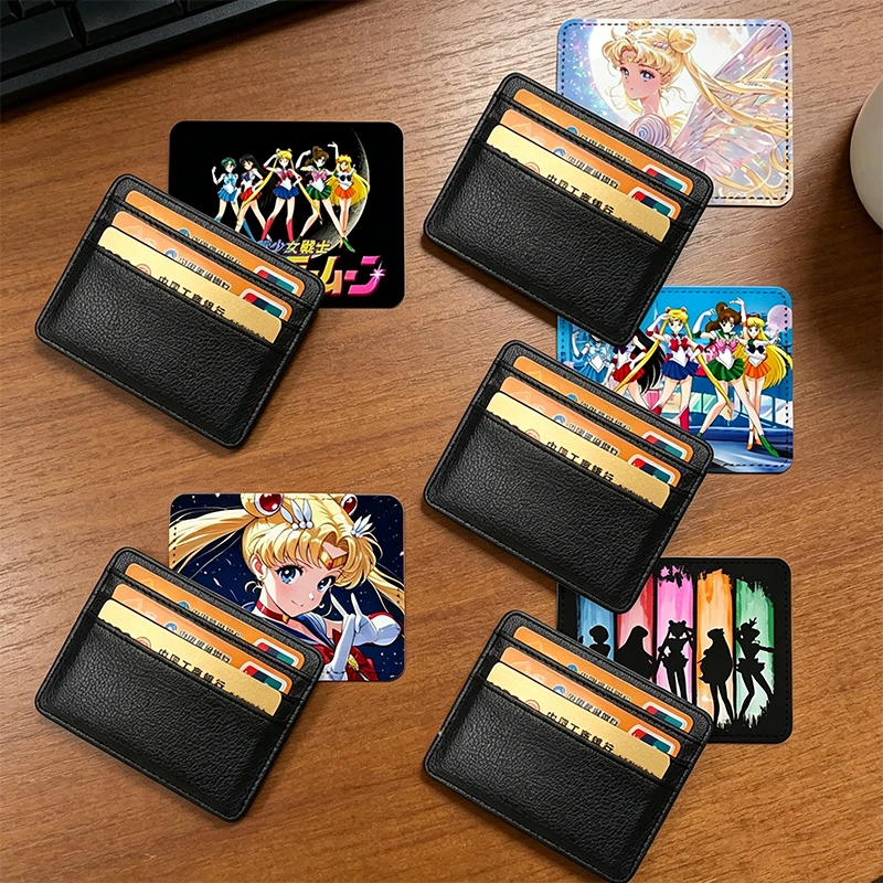 Funda para Tarjetas con Sublimación Térmica de Sailor Moon, Tarjetero para Mujer, Cartera Kawaii de PU, Porta Tarjetas de Identificación, Porta Pasaportes