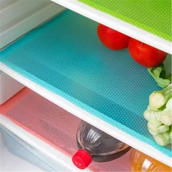 4pcs Refrigerator Liners Mats Washable Cut Out Fridge Liners for Shelves Cover Pads for Freezer Glass Cupboard Cabinet Drawer