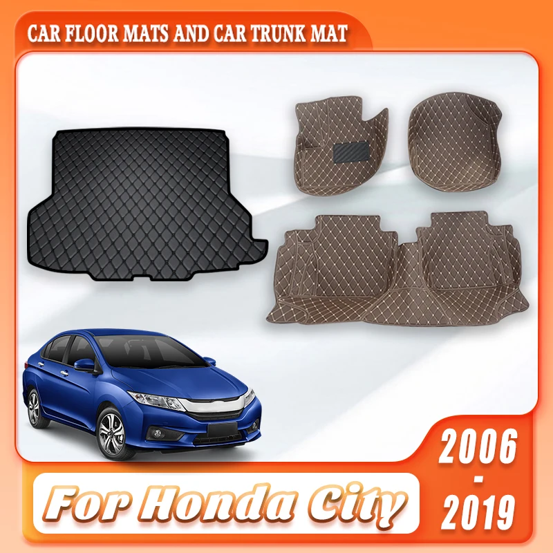

Car Floor Mats Cargo Liner For Honda City 2006-2019 Waterproof Easy-Clean Front Rear Pads Vehicle Protector Interior Accessories