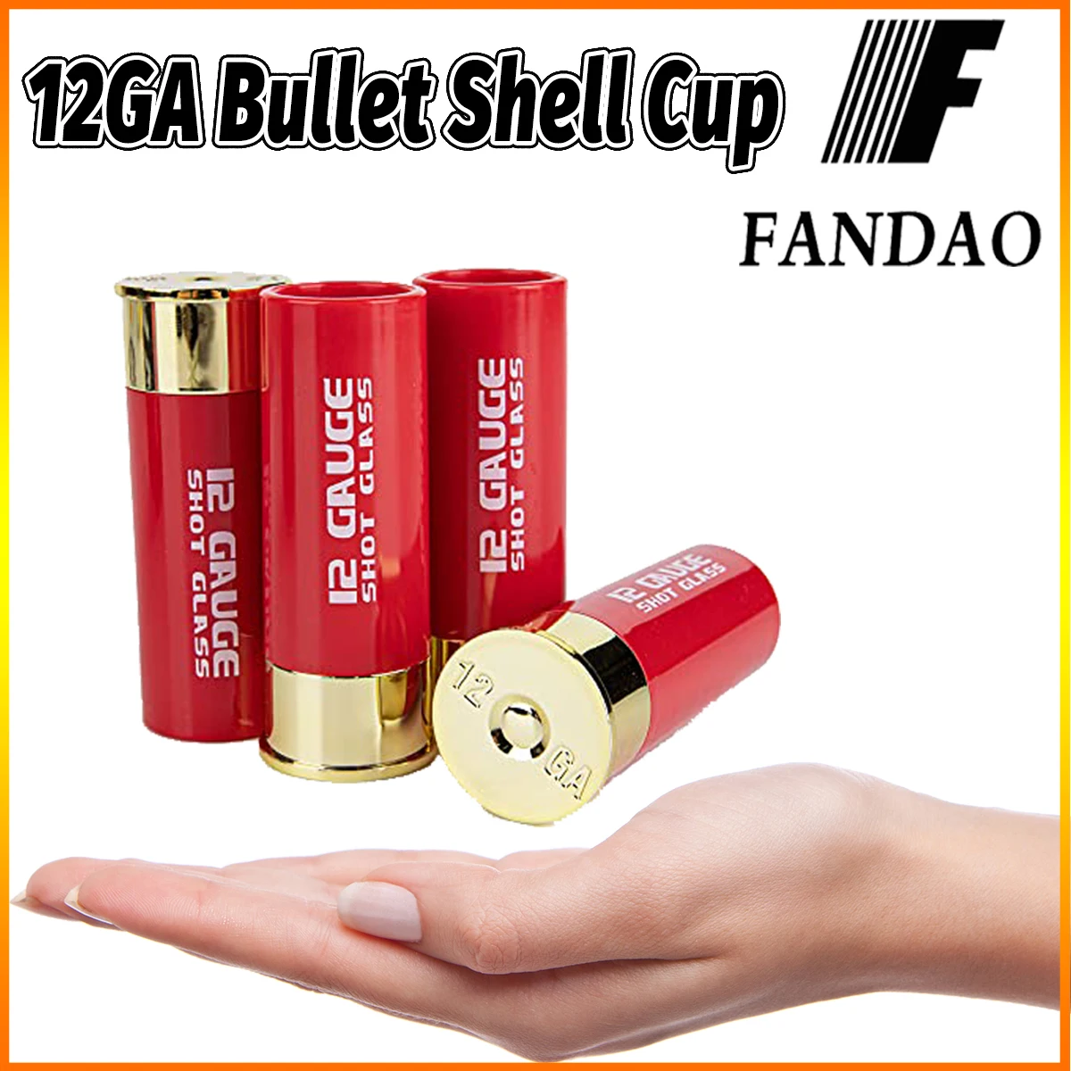 FANDAO Various styles 4-pack 12GA Shotgun bullet shell cups with Acrylic Cup Holder Service Tray Rifle Outdoor Gift for Shooter