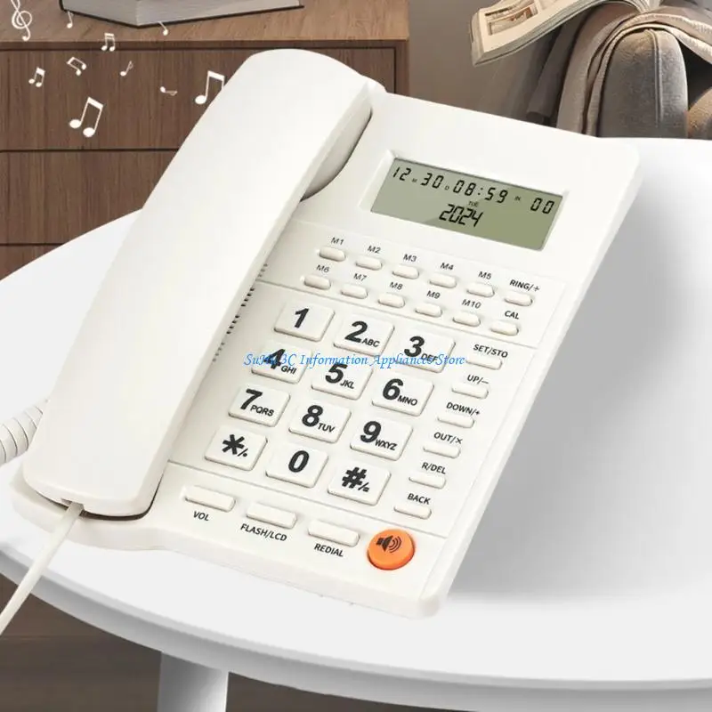 Fix Landline Phone Ergonomic Corded Landline Telephone For Home Or Business Enhances Auditory