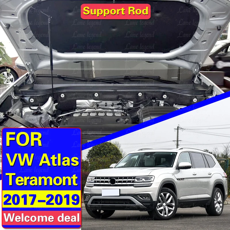 Car Bonnet Hood Support Hydraulic Rod Booster Strut Bars Lift Spring Shock Bracket For Volkswagen VW Atlas Teramont 2017-2019