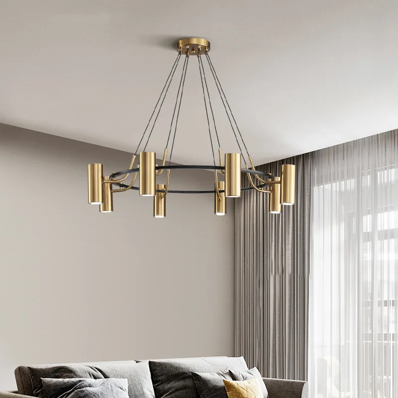 

The Nordic living room is simple and modern, and the designer designer style chandelier is industrial