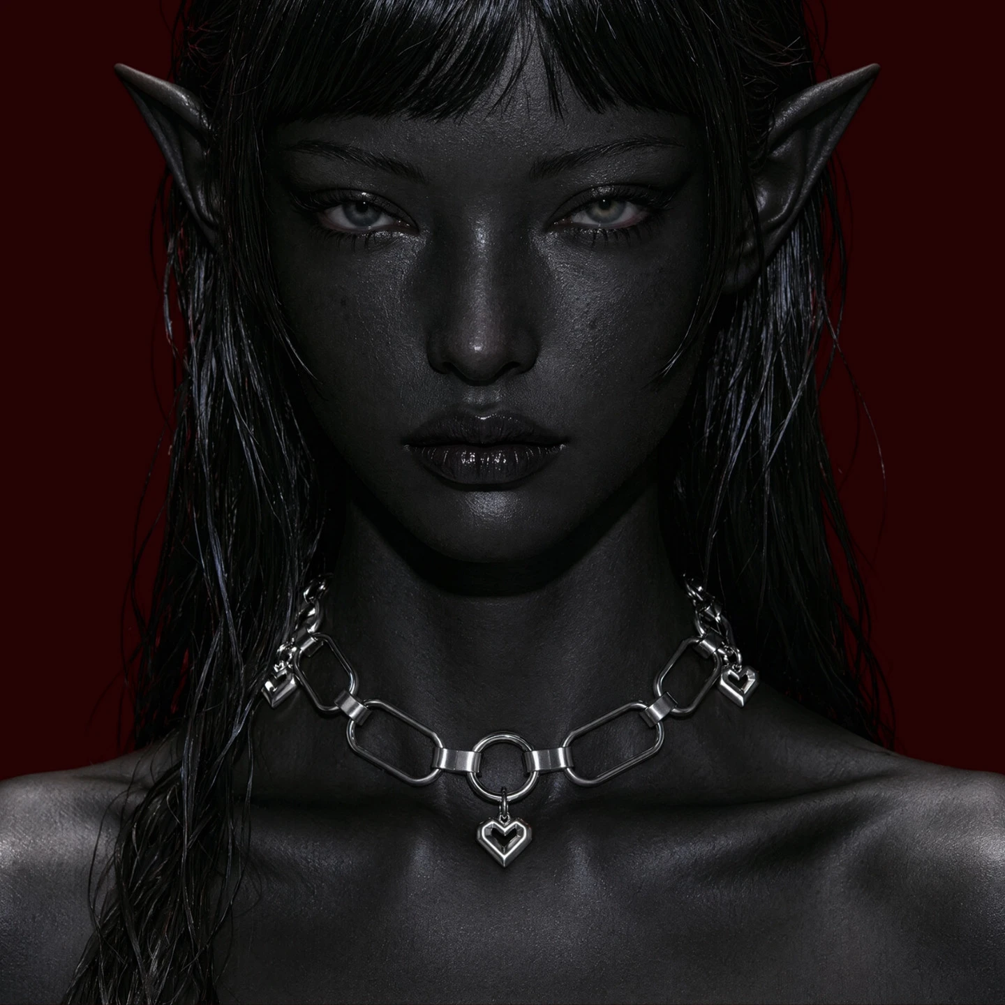 Goth Grunge Pentagram zircon eye pendant Choker Necklace Y2K Harajuku Punk Rivet Link Chain Aesthetic Titanium Steel Jewel