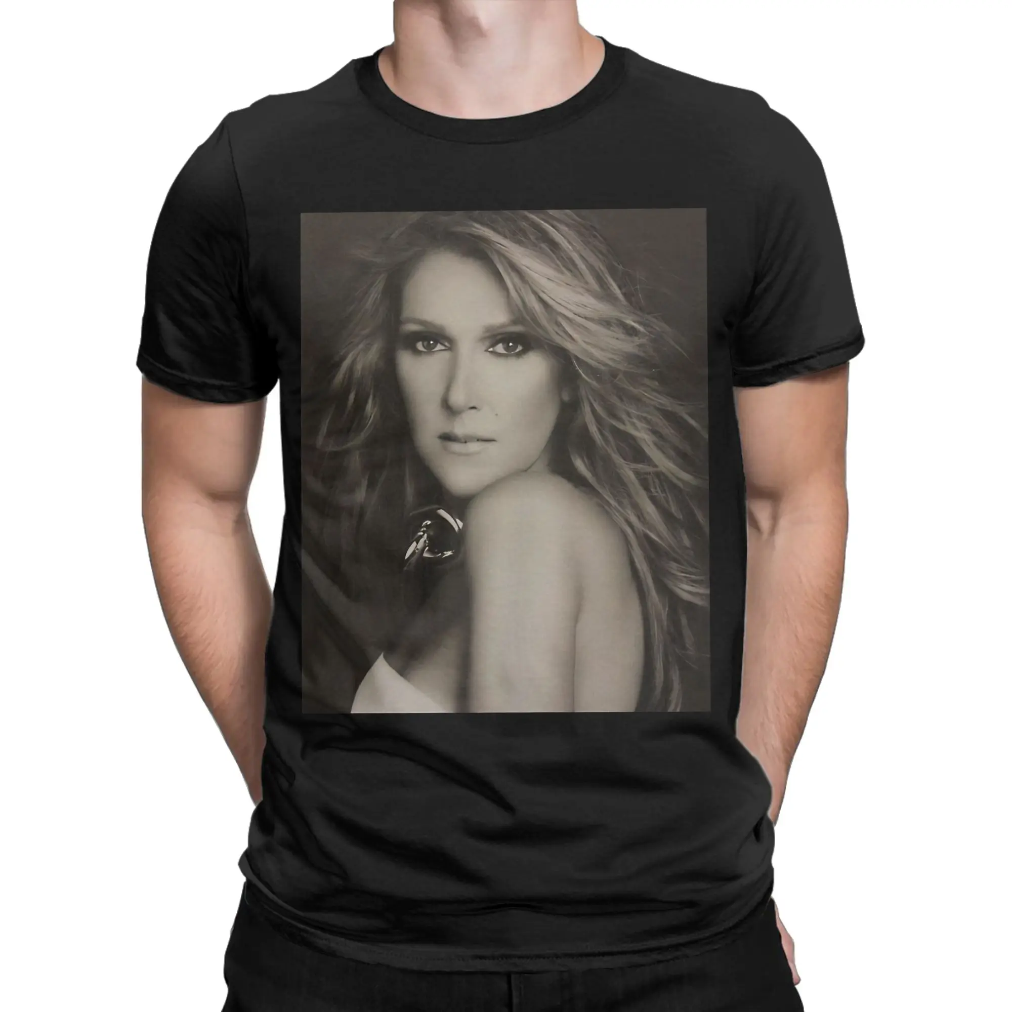 Men Women T Shirt Celines Dion Face Portrait T-Shirts Hip Hop Singer  Summer Tee Shirt Y2K Basic Cotton Tops Birthday Gift