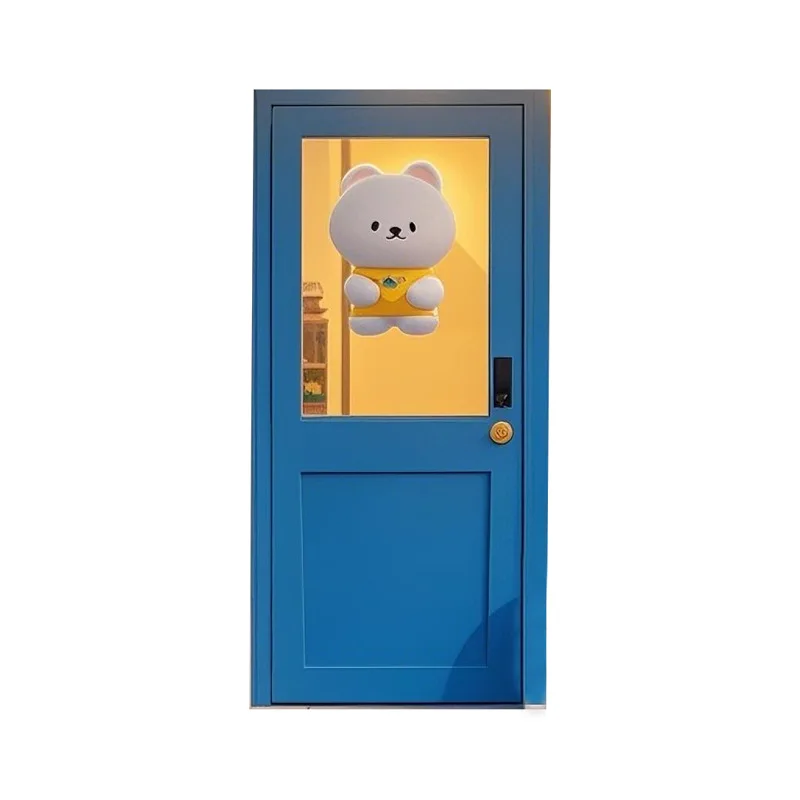 Entrance door Blue swing door Interior Homestay cafe, dessert shop Decorative Wooden door