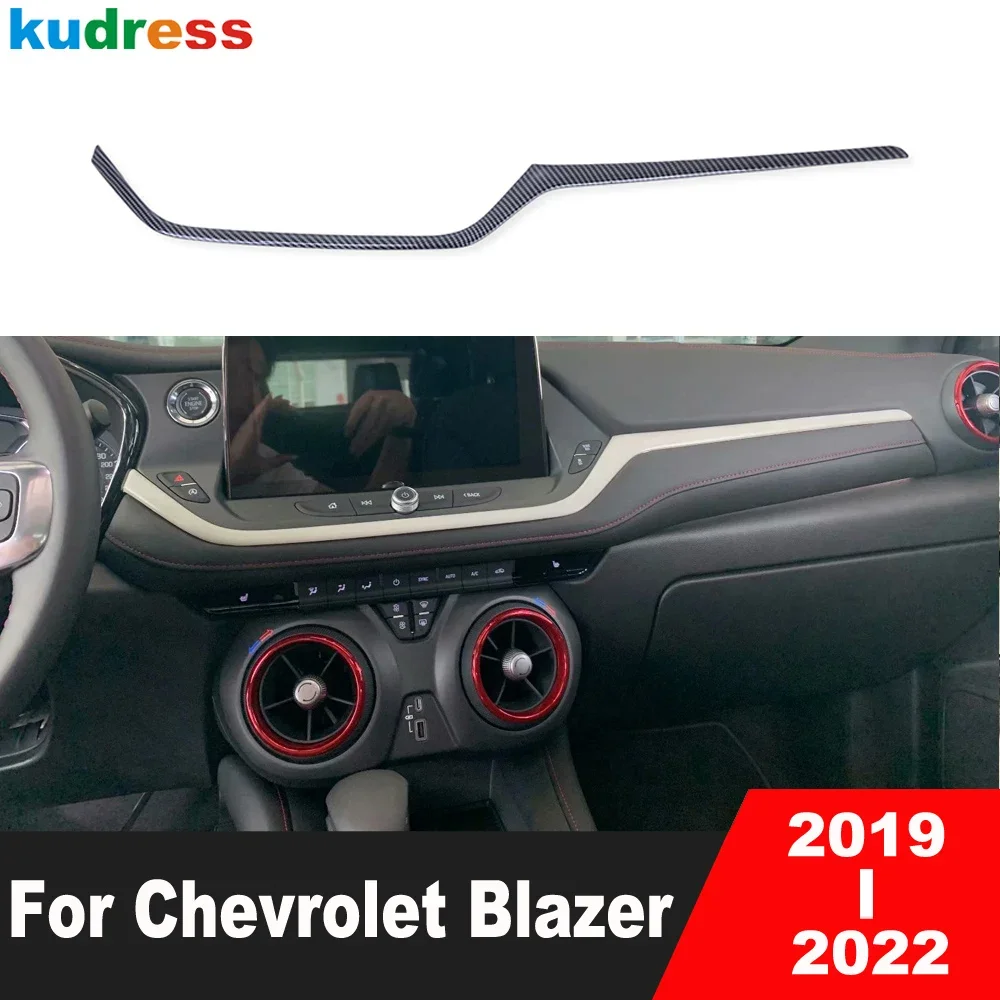 

Car Center Console Dashboard Panel Cover Trim For Chevrolet Blazer 2019 2020 2021 2022 Carbon Fiber Interior Molding Accessories