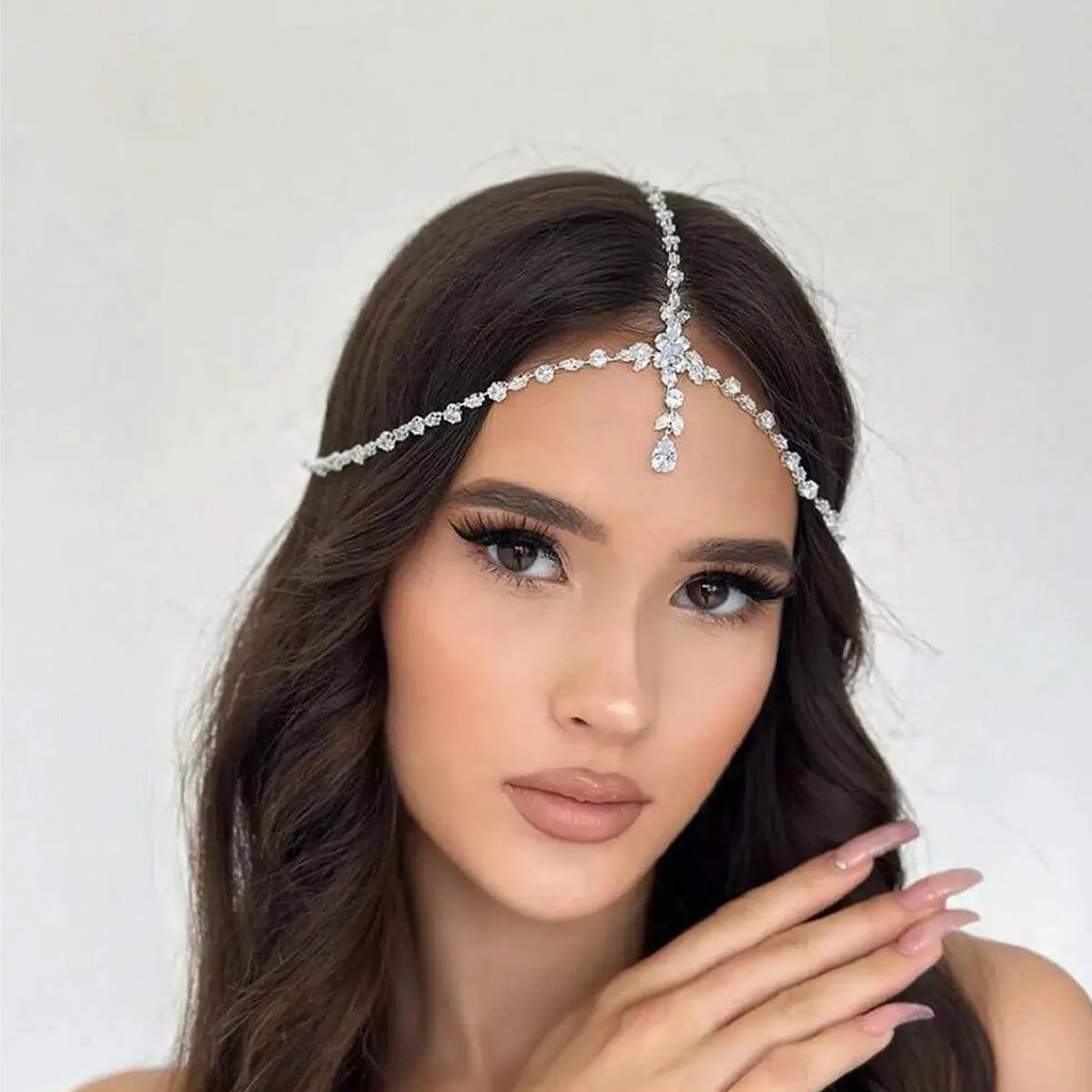 1 piece/All Zirconium Fashion Headpiece with Blinking Geometric Hair Accessory for Women's Party and Daily Use