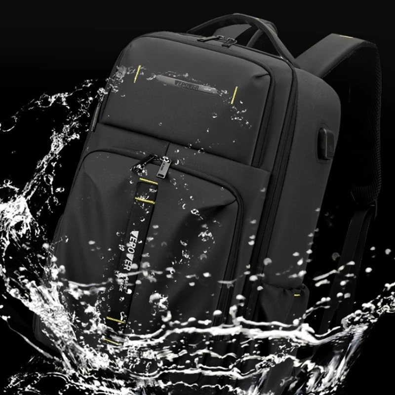 Fashion Men's Business Backpack Large Capacity Waterproof College Student Schoolbag USB Laptop Bagpack Travel Rucksack Mochila