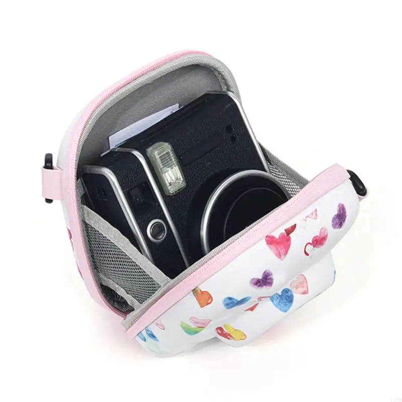 A3PD Camera Bag with Fashionable Heart Prints Bag for Mini 7+/99/11/12/40/8/9 Durability EVA Shell and Soft Interiors