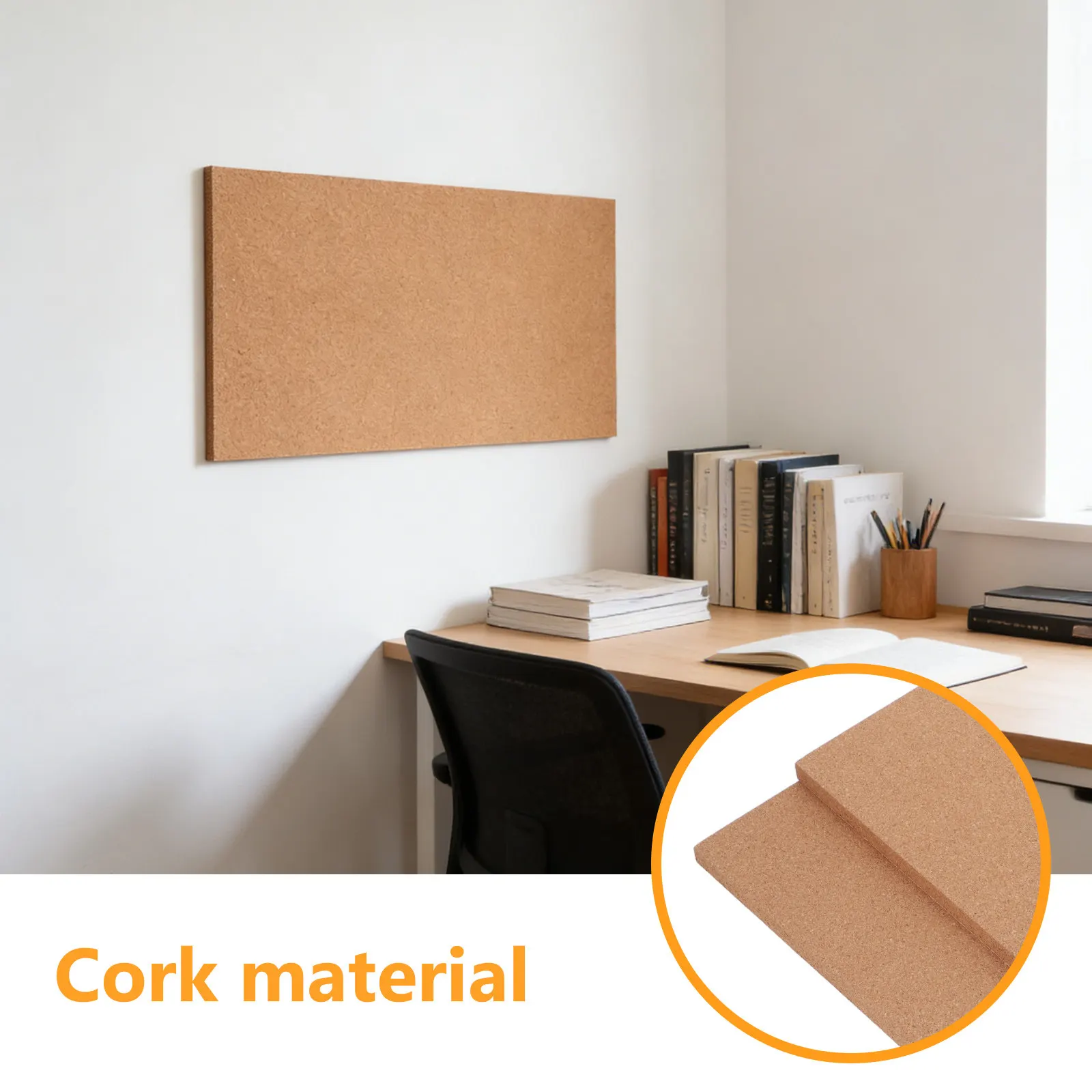 Picture 5: 2Pcs Soft Cork Boards Rectangular Self-Adhesive Bulletin Board Wall-Mounted Photo Display Office Home Frameless Pin Memo Board