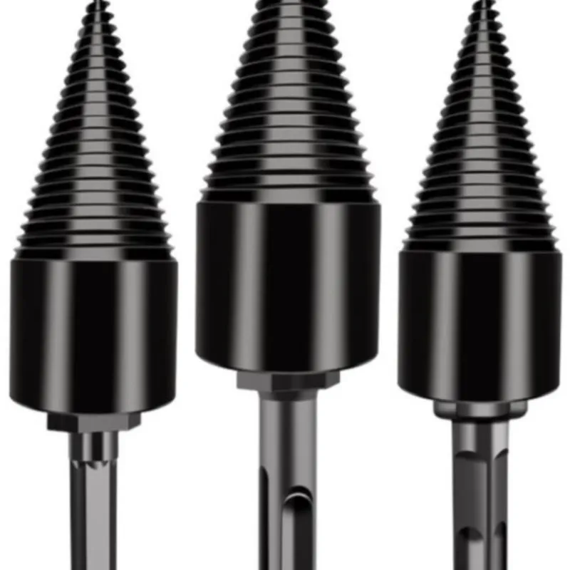  Black Steel Firewood chopper Chop Wood Drill Bit Splitting Tool Splitting Cone Log Splitters Wood Household Tool