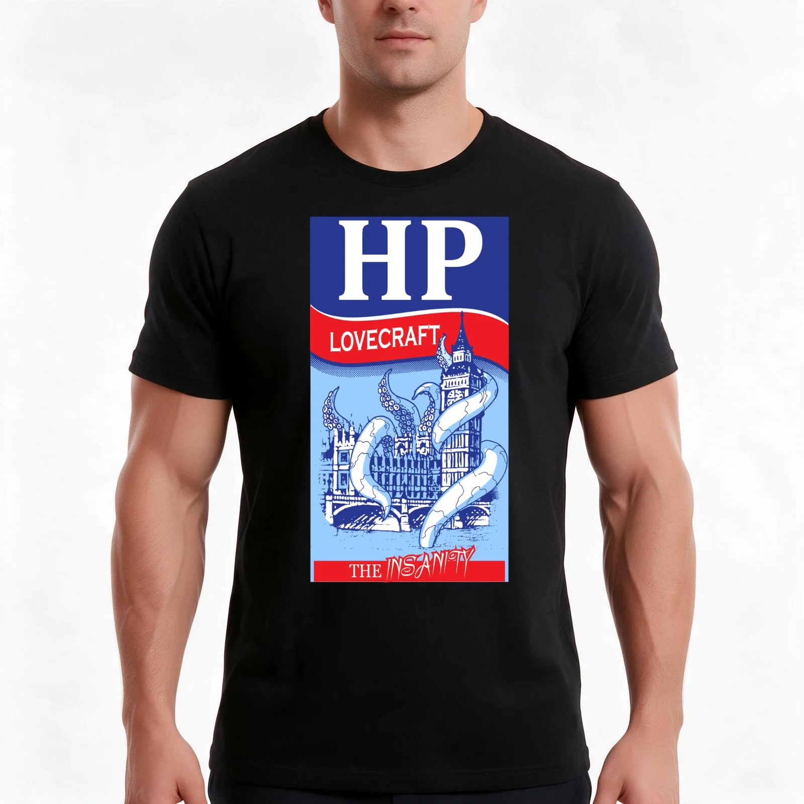 HP Insanity Sauce T-Shirt, Summer Casual Cotton Tee, Oversized Streetwear Tops, Vintage Graphic Print, Loose Fit Short Sleeve