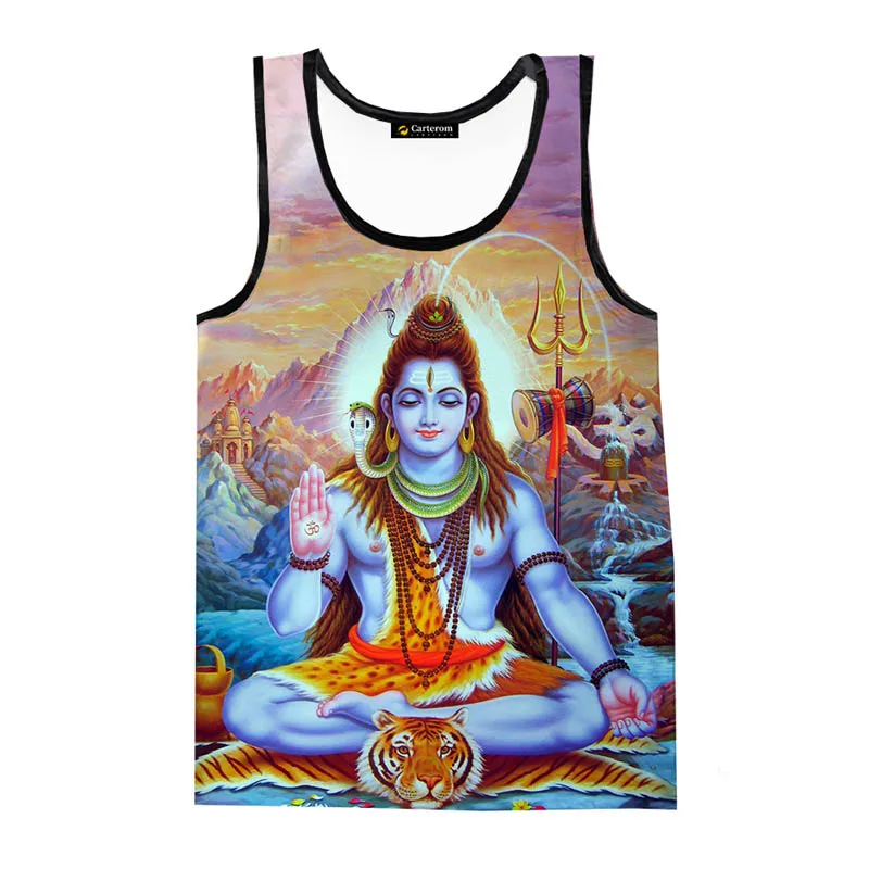 

God Hindu God Lord Shiva 3D Printed Tank Tops 2024 Fashion Men's Tank Top Streetwear Y2k Gym Tops Singlets Sleeveles Tees Top