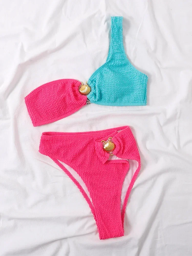 ZRTAK Sexy Swimwear Women Bathing Suit Metal Ring Bikini Female Quality Swimsuit Fashion Black Bikini Set Summer Beachwear