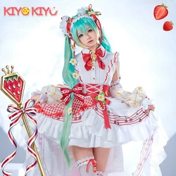 KIYO-KIYO Miku 15th anniversary Dress Cosplay Costume Miku Strawberry Lolita dress female Costume for Women