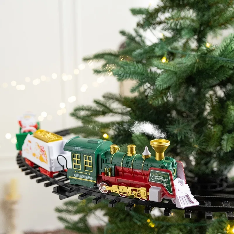 Suitable For Christmas Tree Ornament, Electric Railway Train Playset, Kids Holiday Gift