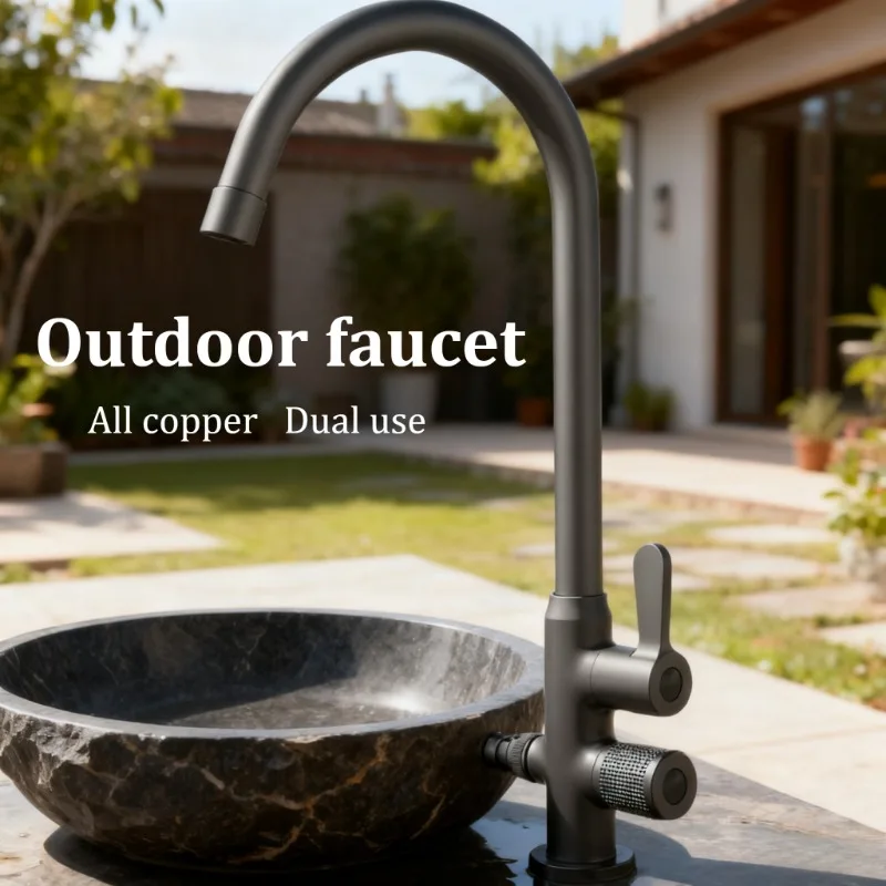 All-copper Faucet Outdoor Dual-purpose Single Cooling Anti-freezing Car Washing/Irrigation Courtyard /Garden /Balcony /Kitchen