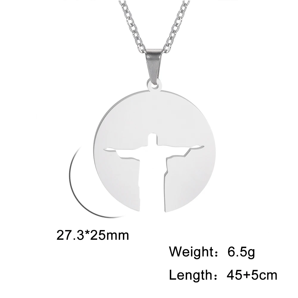 Fishhook Christ the Redeemer Necklace Brazil Rio de Janeiro Jesus Supernatural Chain Amulet Gift For Woman Men Fashion Jewelry