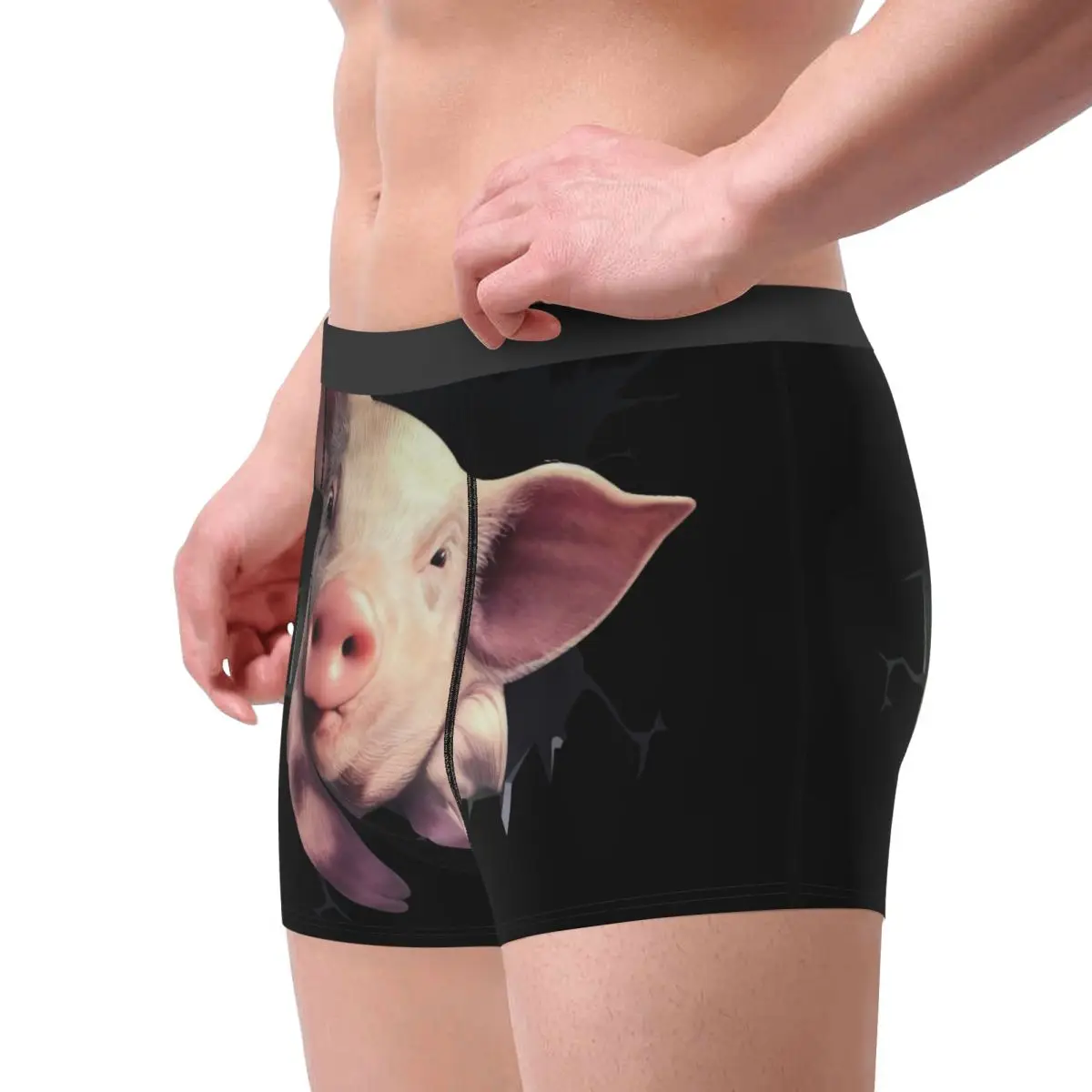 カスタムおかしい動物かわいい豚ボクサーパンツオム 3D プリント下着パンティーブリーフストレッチパンツ