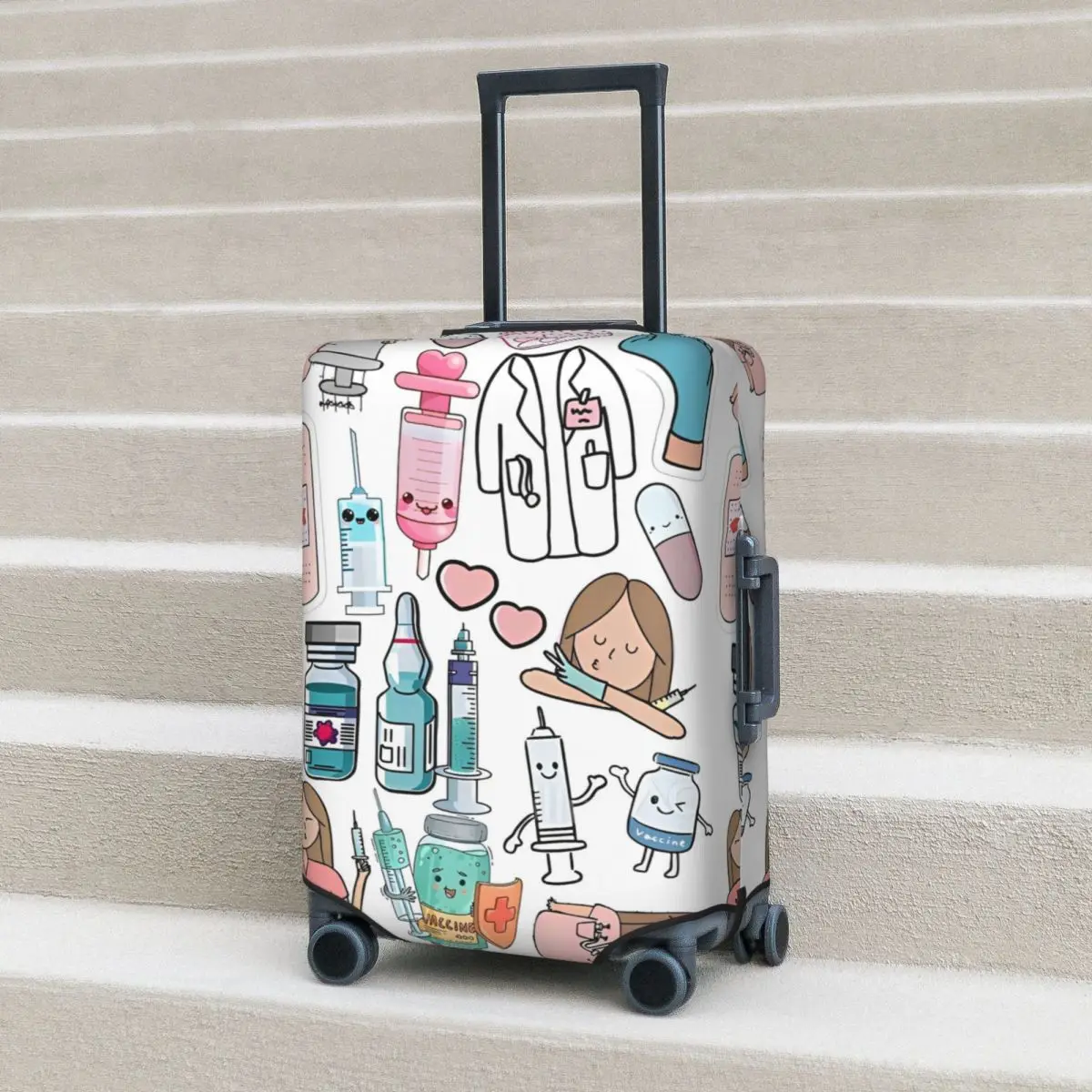 

Enfermera En Apuros Nurse Medical Doctor Suitcase Cover Fun Travel Protection Luggage Supplies Flight