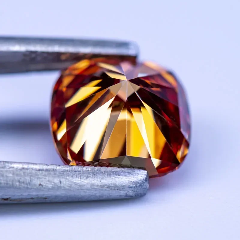 Moissanite Diamond Cushion Cut Gemstone Watermelon Red Color Lab Grow Diamond for DIY Women Jewelry Making with GRA Certificate