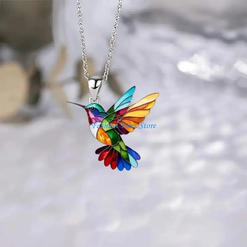

Fashion Hummingbird Earrings Drop Earrings Pendant Necklace Hummingbird Necklace Suitable for the Modern Woman Present