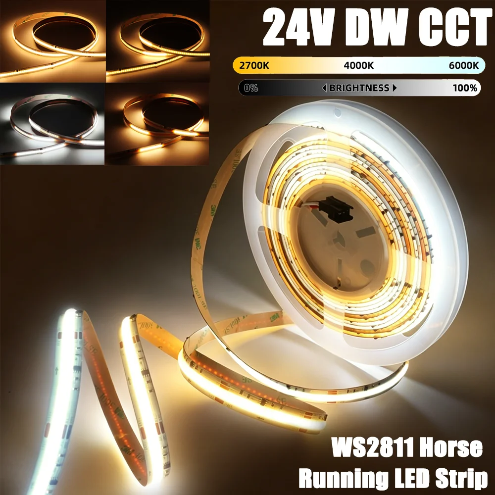 24V 5M 10M COB SPI DW IC CCT IC LED Strip Light WS2811 Addressable 360 576LEDs High Density Flexible FOB COB Led Lights for Room