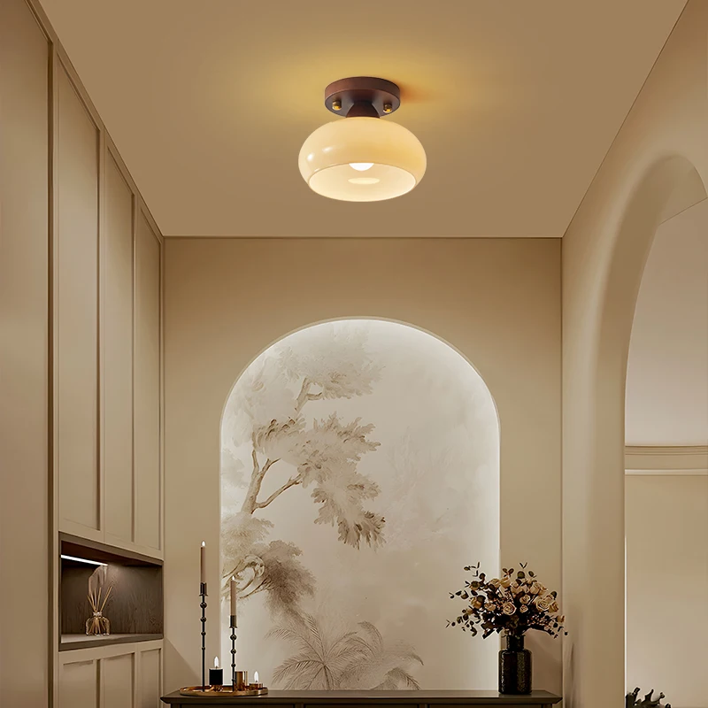 

Modern Glass Led Ceiling Lights Hallway Aisle Corridor Light Wood Chandelier Ceiling Lamp for Living Dining room Kitchen Bedroom