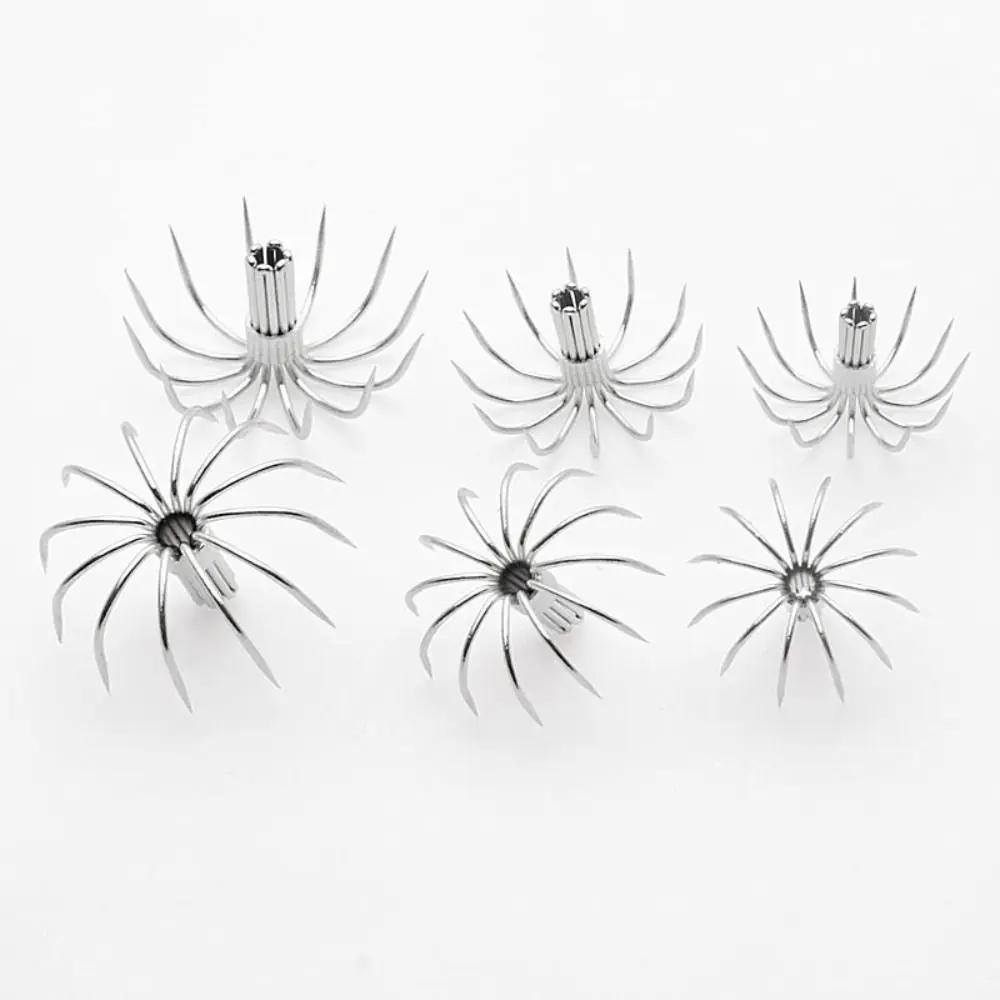 10 Uds. Ganchos de señuelo de calamar y pulpo de acero inoxidable, gancho de remolque de sepia multigarra plateada, gancho DIY para paraguas