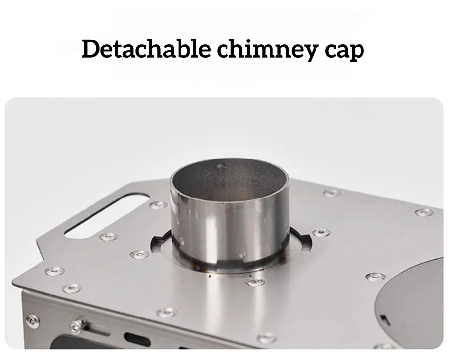 Ultralichte draagbare houtkachel van puur titanium voor BBQ-kamperen