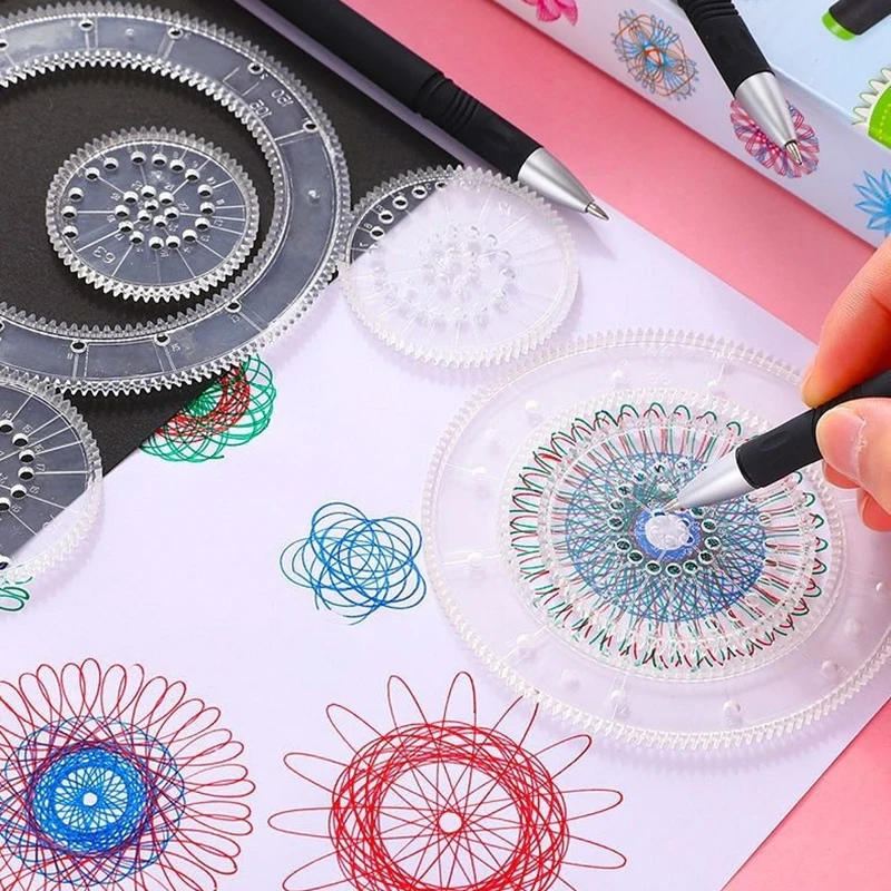 مسطرة الزهور السحرية التعليمية - قالب رسم ورسم متغير الشكل للأطفال، أداة تعليمية ممتعة وهدية مثالية للعطلات