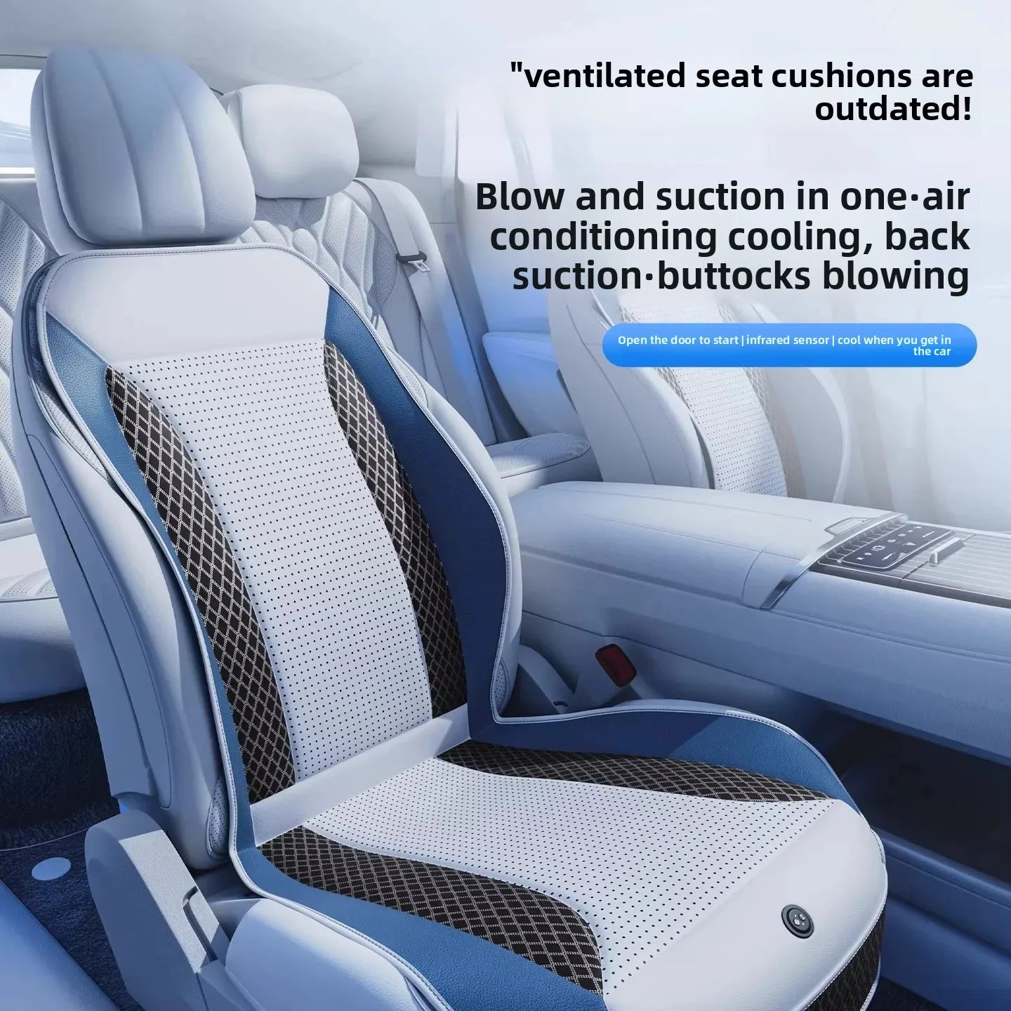 

Powerful Fans Cooling Ventilated Car Seat Cushion Backrest Air Suction Seat Blower Massage Noise Reduction Ventilated Seat Cover