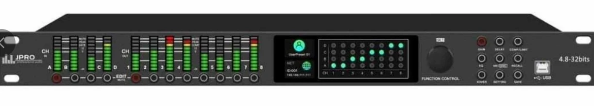2026 Watford BX08 Professional 8-Channel Digital Reverb and Multi-Effect DSP Audio Processor with Equalizer for Stage (Metal)
